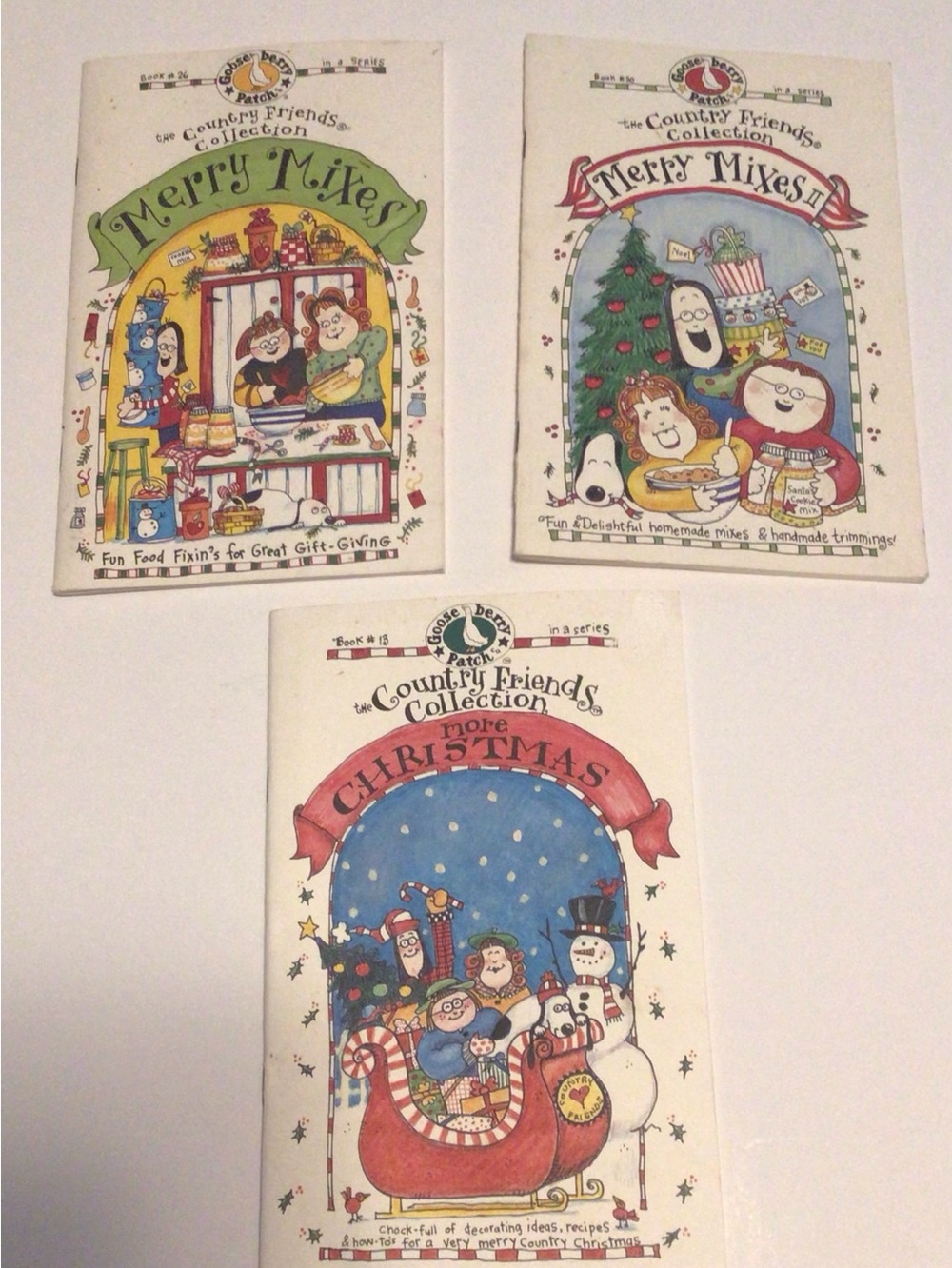 The Country Friends Collection Gooseberry Patch Books #13, 26 & 30 Merry Mixes